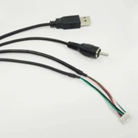 3FT JST pitch 1.0mm 6Pin housing to USB A male and RCA cable assembly