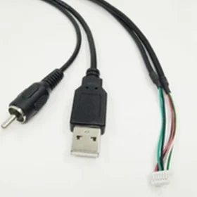 JST SH1.0-6P to USB A male and RCA Y splitter cable