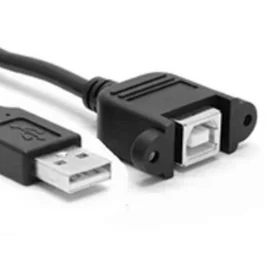 1m USB A Male to B Female panel mount + screw extension cable