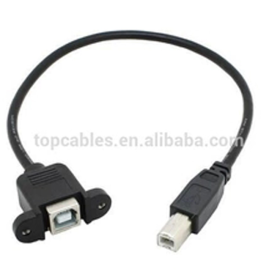 3FT USB 2.0 B Male to B Female panel mount + screw extension cable