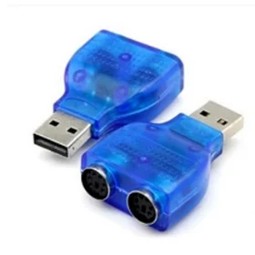 Blue color F/F double PS2 to USB adapter/ converter